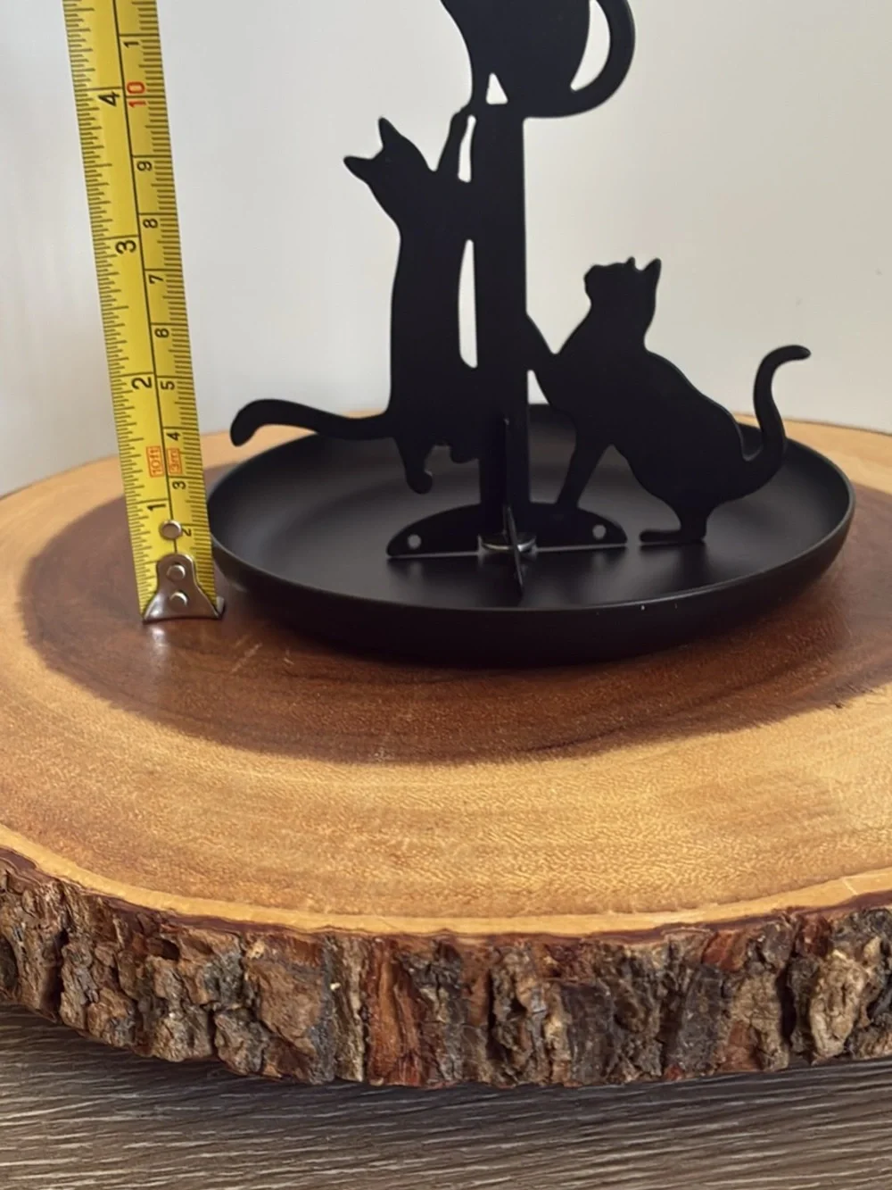Black cat metal jewelry holder unique whimsigoth witchy